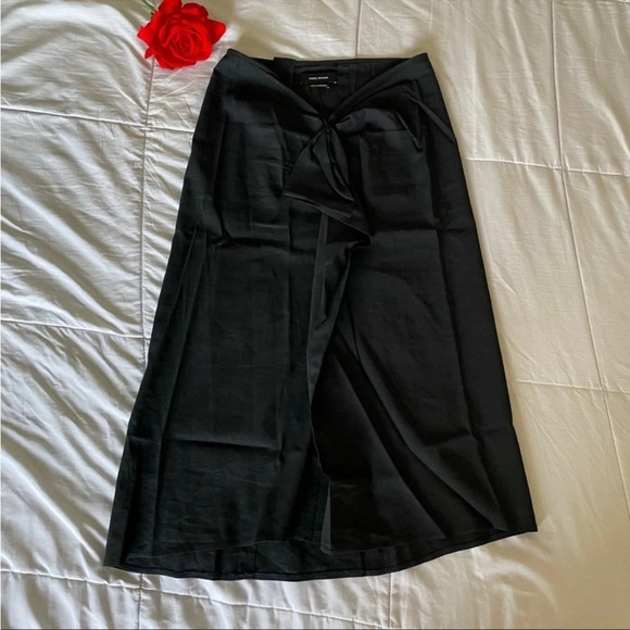 Isabel Marant ruffle linen blend midi skirt - Picture 1 of 8